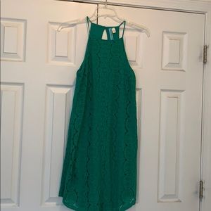 Green crochet dress